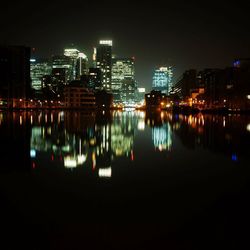 Illuminated city at night