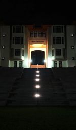 Illuminated building at night