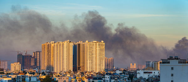 Panoramic view of buildings against sky