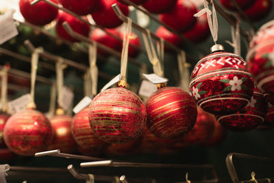 Close-up of christmas decorations