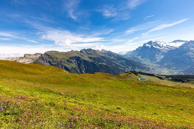 Scenic view of mountains against sky