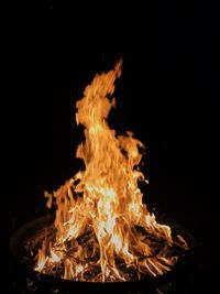 Close-up of fire at night