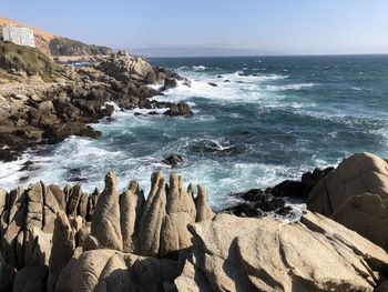 Scenic view of beach against sky