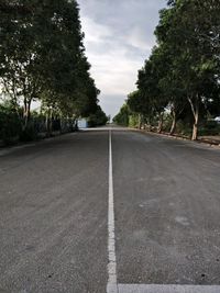 Road amidst trees against sky