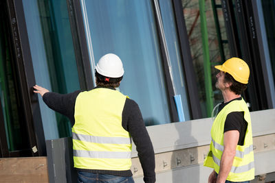 Close-up of men working