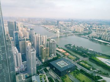 High angle view of cityscape