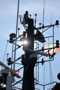 Low angle view of statue against sky