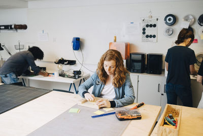 People working on table