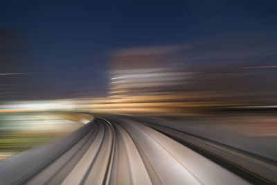 Blurred motion of train against sky