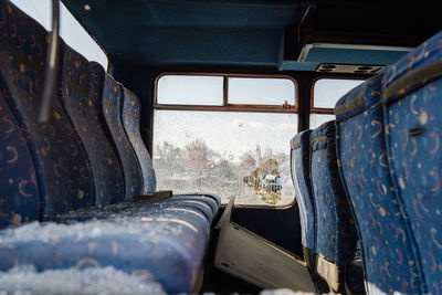 Interior of damaged bus