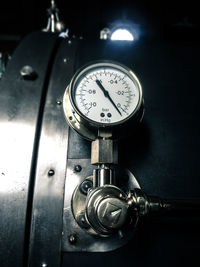 Pressure gauge on machinery in textile mill