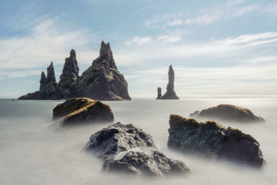 Reynisfjara beach in southern iceland taken in august 2020, post processed using exposure bracketing