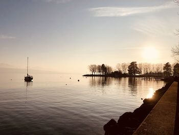 Sunset at lac léman 