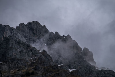 Low angle view of mountain against sky