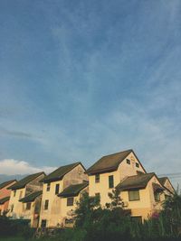 Low angle view of buildings against sky