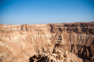 Scenic view of mountains against clear sky