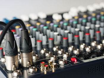 Close-up of sound mixer