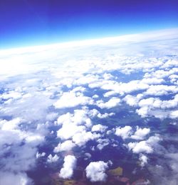 Aerial view of clouds over sea