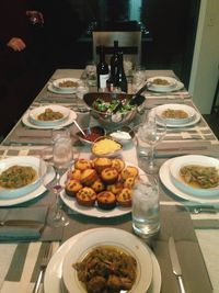 High angle view of dessert in plate on table