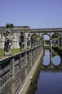 Bridge over river against clear sky