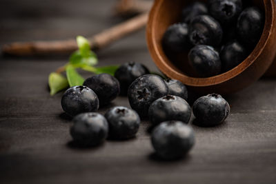 Close-up of fruits in bowl on table