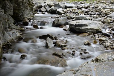 River flowing through rocks