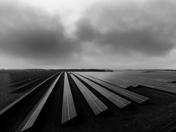 Solar farm captured by drone