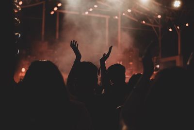 Group of people at music concert