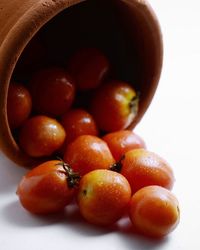 High angle view of fruits in bowl