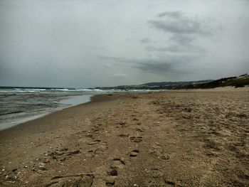 Scenic view of beach against sky