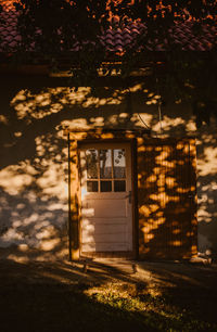 Closed door of building