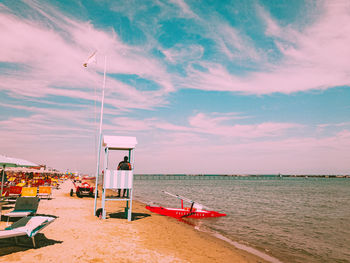 Scenic view of beach against sky