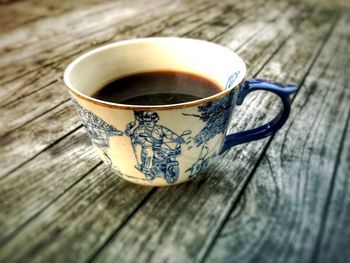 High angle view of tea on table