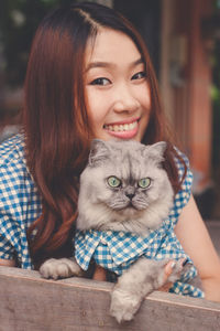Portrait of smiling girl with woman