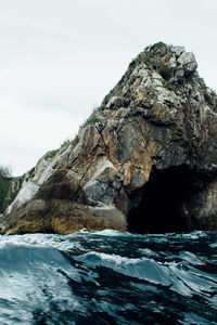 Rock formations on cliff