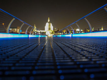 View of illuminated built structure at night