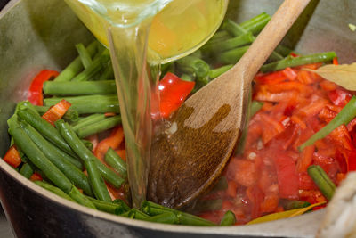 Close-up of meal served in bowl