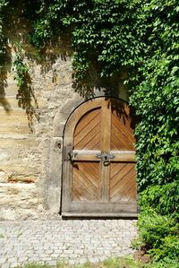 Close-up of open door