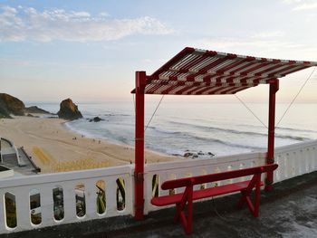 Scenic view of beach against sky