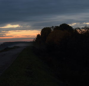 Road passing through field