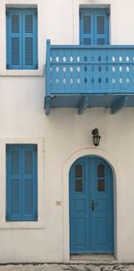 Closed door of building