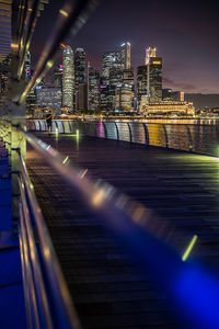 Illuminated city at night