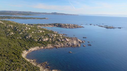 High angle view of sea against sky