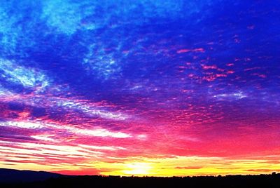 Scenic view of dramatic sky during sunset