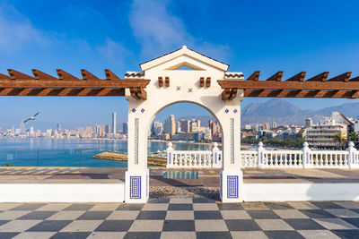 The balcon del mediterraneo in the tourist city of benidorm in alicante, spain.