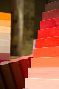 Close-up of stack of books