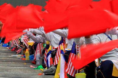 Crowd with malaysian flag