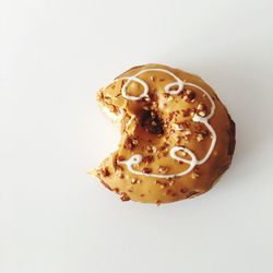 Directly above shot of ice cream over white background