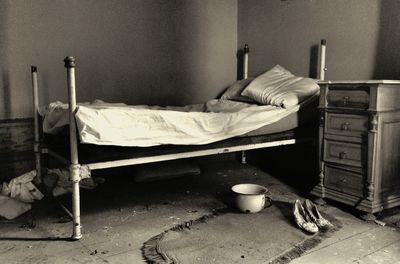 Interior of abandoned bed
