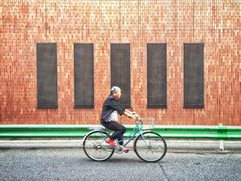 Side view of bicycle on bicycle